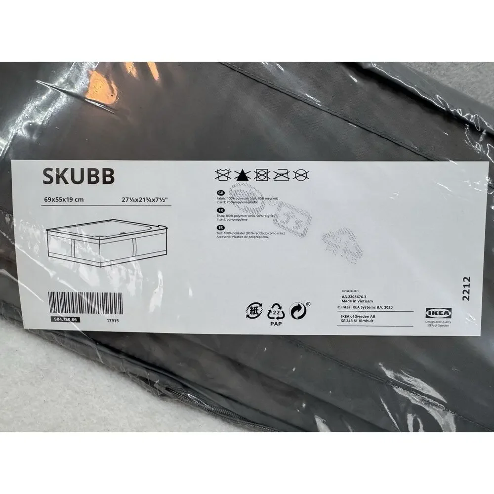 IKEA Skubb Under Bed Storage Zippered Box Grey 27.25